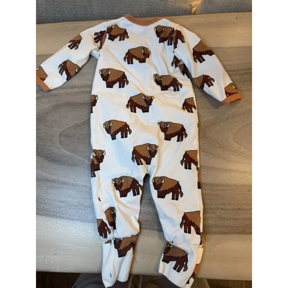 Monica and Andy Buffalo button up onesie